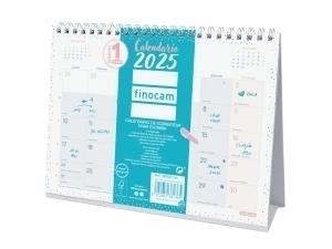 CALENDARIO 2025 FINOCAM SOBREMESA TRIANG. CHIC MES SCRIBIR S 210x150 TURQUESA