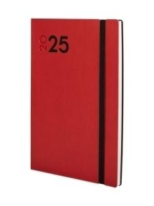 AGENDA 2025 FINOCAM DYNAMIC MARA COSIDA tapa FLEXIBLE GOMA Y10 140x204 S/V ROJO