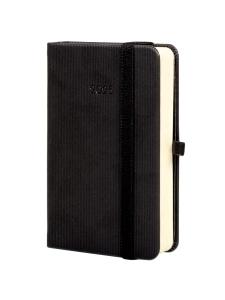 AGENDA ANUAL (2025) FINOCAM MINIMAL TEXTURA COSIDA tapa DURA con GOMA M2 82x127 D/P NEGRO