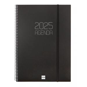 AGENDA 2025 FINOCAM OPAQUE ESPIRAL tapa PP GOMA E40 210x297 S/V APAIS. NEGRO