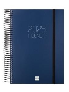 AGENDA 2025 FINOCAM OPAQUE ESPIRAL tapa PP GOMA E10 155x212 D/P AZUL