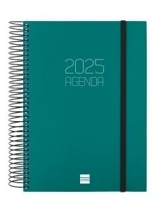 AGENDA 2025 FINOCAM OPAQUE ESPIRAL tapa PP GOMA E10 155x212 D/P VERDE