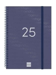 AGENDA ANUAL (2025) FINOCAM ESPIRAL YEAR ESPIRAL tapa PP con GOMA E10 155x212 S/V APAIS. AZUL