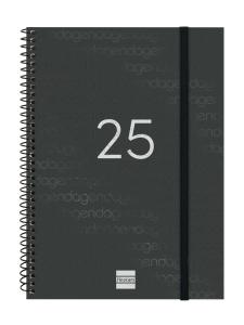 AGENDA 2025 FINOCAM ESPIRAL YEAR ESPIRAL tapa PP GOMA E10 155x212 S/V APAIS. NEGRO