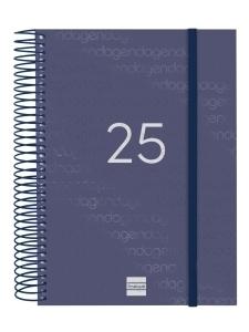 AGENDA 2025 FINOCAM ESPIRAL YEAR ESPIRAL tapa PP GOMA E10 155x212 D/P AZUL