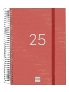 AGENDA 2025 FINOCAM ESPIRAL YEAR ESPIRAL tapa PP GOMA E10 155x212 D/P ROJO