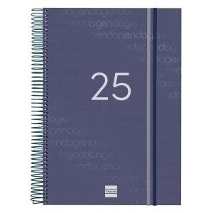 AGENDA ANUAL (2025) FINOCAM ESPIRAL YEAR ESPIRAL tapa PP con GOMA E40 210x297 D/P AZUL