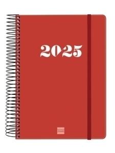 AGENDA 2025 FINOCAM ESPIRAL MY ESPIRAL tapa EXTRA GOMA E10 155x212 D/P ROJO