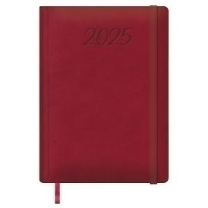 AGENDA ANUAL (2025) DOHE MANAOS COSIDA tapa ACOLCHADA POLIPIEL CON GOMA 17x24 D/P BURDEOS