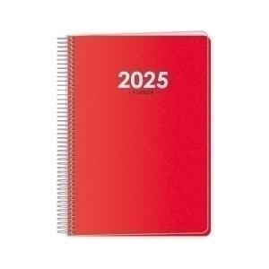 AGENDA ANUAL (2025) DOHE METROPOLI ESPIRAL tapa PP 15x21 D/P ROJO