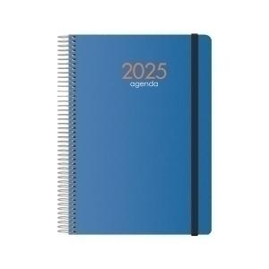 AGENDA 2025 DOHE SYNCRO ESPIRAL tapa PP GOMA 15x21 D/P AZUL