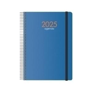 AGENDA ANUAL (2025) DOHE SYNCRO ESPIRAL tapa PP CON GOMA 15x21 D/P AZUL