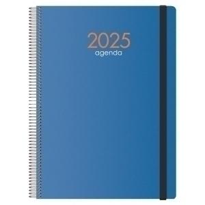 AGENDA ANUAL (2025) DOHE SYNCRO ESPIRAL tapa PP CON GOMA 21x29 D/P AZUL