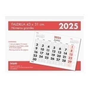 CALENDARIO 2025 DOHE FALDILLA DOHE MENSUAL NUMEROS GRANDES 31x43