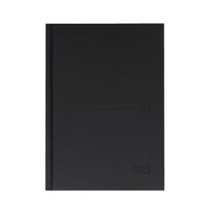 AGENDA ANUAL (2025) OXFORD MINIMAL COSIDA tapa ACOLCHADA A5 210x150 D/P NEGRO