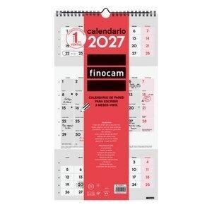 CALENDARIO (2027) FINOCAM PARED 3 MESES VISTA PARA ESCRIBIR 236x430