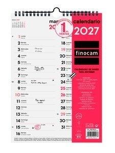 CALENDARIO (2027) FINOCAM PARED MENSUAL PARA ESCRIBIR COLUMNAS M 210x300