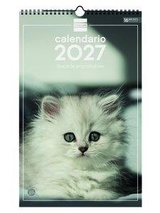 CALENDARIO (2027) FINOCAM PARED ESPIRAL IMAGENES MENSUAL PARA ESCRIBIR 250x400 GATITOS