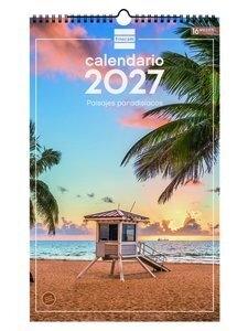 CALENDARIO (2027) FINOCAM PARED ESPIRAL IMAGENES MENSUAL PARA ESCRIBIR 250x400 PAISAJES PARADISIACOS