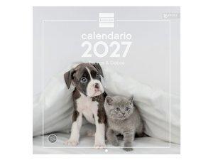 CALENDARIO (2027) FINOCAM PARED IMAGENES MENSUAL PARA ESCRIBIR 300x300 PERROS Y GATOS