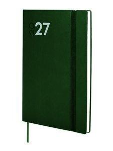 AGENDA ANUAL (2027) FINOCAM DYNAMIC MARA COSIDA tapa FLEXIBLE con GOMA Y10 140x204 S/V VERDE