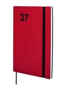 AGENDA ANUAL (2027) FINOCAM DYNAMIC MARA COSIDA tapa FLEXIBLE con GOMA Y10 140x204 S/V APAIS. ROJO