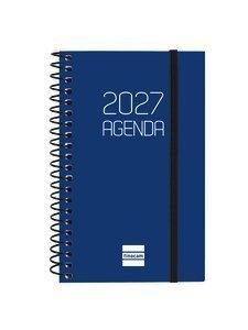 AGENDA ANUAL (2027) FINOCAM ESPIRAL BASIC OPAQUE ESPIRAL tapa PP con GOMA E3 79x127 S/V APAIS. AZUL