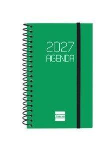 AGENDA ANUAL (2027) FINOCAM ESPIRAL BASIC OPAQUE ESPIRAL tapa PP con GOMA E3 79x127 S/V APAIS. VERDE