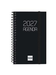 AGENDA ANUAL (2027) FINOCAM ESPIRAL BASIC OPAQUE ESPIRAL tapa PP con GOMA E3 79x127 S/V APAIS. NEGRO