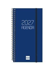 AGENDA ANUAL (2027) FINOCAM ESPIRAL BASIC OPAQUE ESPIRAL tapa PP con GOMA E9 94x171 S/V APAIS. AZUL