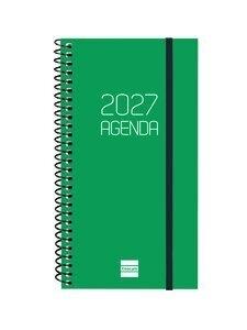 AGENDA ANUAL (2027) FINOCAM ESPIRAL BASIC OPAQUE ESPIRAL tapa PP con GOMA E9 94x171 S/V APAIS. VERDE