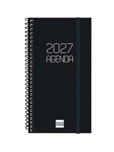 AGENDA ANUAL (2027) FINOCAM ESPIRAL BASIC OPAQUE ESPIRAL tapa PP con GOMA E9 94x171 S/V APAIS. NEGRO