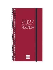 AGENDA ANUAL (2027) FINOCAM ESPIRAL BASIC OPAQUE ESPIRAL tapa PP con GOMA E9 94x171 S/V APAIS. BURDEOS