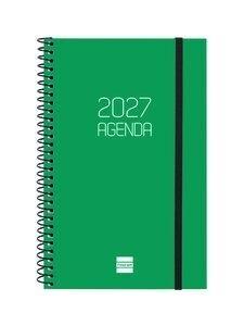 AGENDA ANUAL (2027) FINOCAM ESPIRAL BASIC OPAQUE ESPIRAL tapa PP con GOMA E5 117x181 S/V APAIS. VERDE