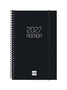 AGENDA ANUAL (2027) FINOCAM ESPIRAL BASIC OPAQUE ESPIRAL tapa PP con GOMA E5 117x181 S/V APAIS. NEGRO