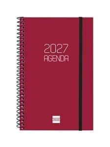AGENDA ANUAL (2027) FINOCAM ESPIRAL BASIC OPAQUE ESPIRAL tapa PP con GOMA E5 117x181 S/V APAIS. BURDEOS