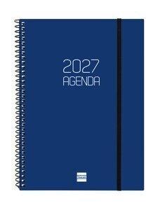 AGENDA ANUAL (2027) FINOCAM ESPIRAL BASIC OPAQUE ESPIRAL tapa PP con GOMA E10 155x212 S/VV AZUL
