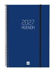 AGENDA ANUAL (2027) FINOCAM ESPIRAL BASIC OPAQUE ESPIRAL tapa PP con GOMA E11 165x242 S/VV AZUL