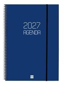 AGENDA ANUAL (2027) FINOCAM ESPIRAL BASIC OPAQUE ESPIRAL tapa PP con GOMA E40 210x297 S/VV AZUL