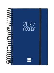 AGENDA ANUAL (2027) FINOCAM ESPIRAL BASIC OPAQUE ESPIRAL tapa PP con GOMA E5 117x181 D/P AZUL