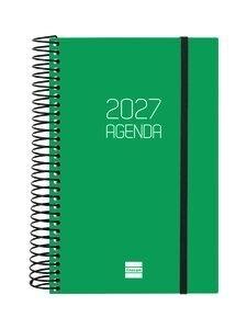 AGENDA ANUAL (2027) FINOCAM ESPIRAL BASIC OPAQUE ESPIRAL tapa PP con GOMA E5 117x181 D/P VERDE