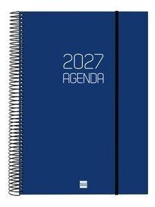 AGENDA ANUAL (2027) FINOCAM ESPIRAL BASIC OPAQUE ESPIRAL tapa PP con GOMA E40 210x297 D/P AZUL