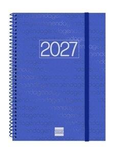 AGENDA ANUAL (2027) FINOCAM ESPIRAL BASIC YEAR ESPIRAL tapa PP con GOMA E10 155x212 S/VV AZUL