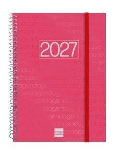 AGENDA ANUAL (2027) FINOCAM ESPIRAL BASIC YEAR ESPIRAL tapa PP con GOMA E10 155x212 S/VV ROJO