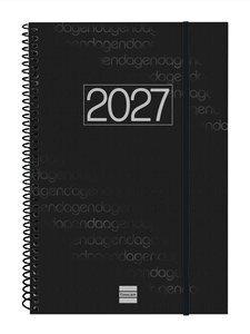 AGENDA ANUAL (2027) FINOCAM ESPIRAL BASIC YEAR ESPIRAL tapa PP con GOMA E11 165x242 S/VV NEGRO