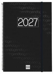 AGENDA ANUAL (2027) FINOCAM ESPIRAL BASIC YEAR ESPIRAL tapa PP con GOMA E40 210x297 S/V APAIS. NEGRO