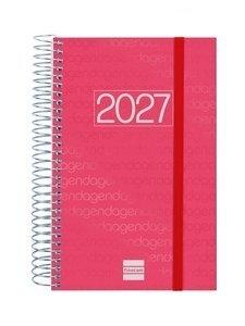AGENDA ANUAL (2027) FINOCAM ESPIRAL BASIC YEAR ESPIRAL tapa PP con GOMA E5 117x181 D/P ROJO