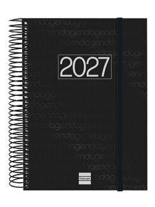 AGENDA ANUAL (2027) FINOCAM ESPIRAL BASIC YEAR ESPIRAL tapa PP con GOMA E10 155x212 D/P NEGRO