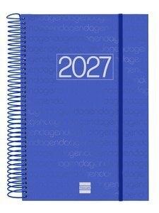 AGENDA ANUAL (2027) FINOCAM ESPIRAL BASIC YEAR ESPIRAL tapa PP con GOMA E11 165x242 D/P AZUL