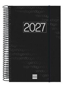 AGENDA ANUAL (2027) FINOCAM ESPIRAL BASIC YEAR ESPIRAL tapa PP con GOMA E11 165x242 D/P NEGRO